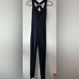 NO KA’OI Black Stretch jersey Yoga Jumpsuit